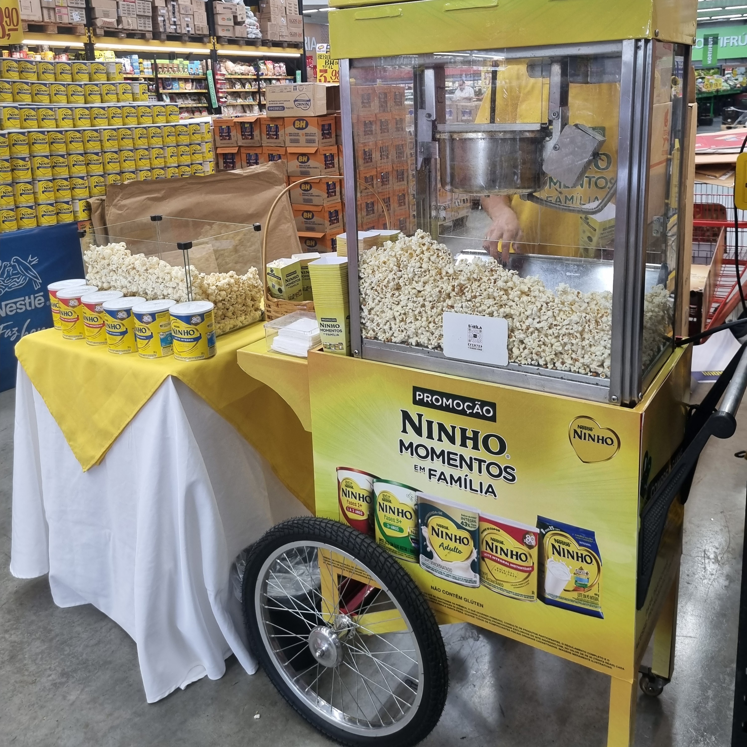 Ação de pipoca marca Ninho